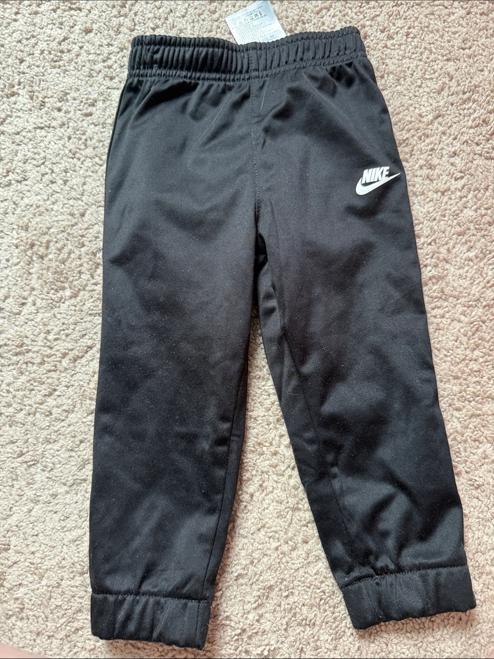 Nike Toddler Black Jogger Pants with White Swoosh